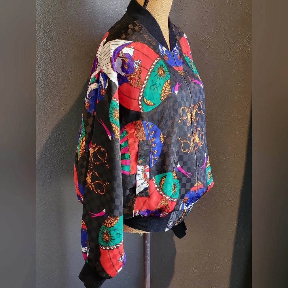 GDT too Vintage 80s Polyester Bomber Jacket One Size
